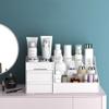 Liemuao Drawer Makeup Organizer for Vanity,Makeup Desk Organizer, Makeup Organizer for Cosmetic for Cosmetics, Skincare, Lipsticks, Jewelry, Ideal for Bedroom and Bathroom Countertop (White) view 2
