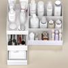 Liemuao Drawer Makeup Organizer for Vanity,Makeup Desk Organizer, Makeup Organizer for Cosmetic for Cosmetics, Skincare, Lipsticks, Jewelry, Ideal for Bedroom and Bathroom Countertop (White) view 3