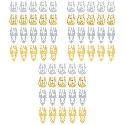 Beaupretty 60pcs Nail Art Charms Vintage Hollow Nail Decorations Silver for Manicure for Professionals
