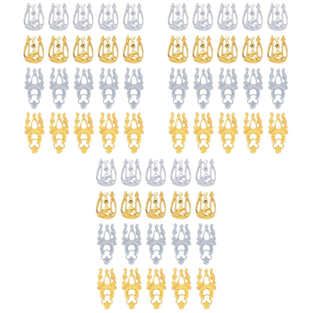 Beaupretty 60pcs Nail Art Charms Vintage Hollow Nail Decorations Silver for Manicure for Professionals