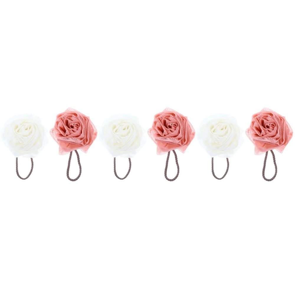 FOMIYES 3sets Flower Bath Sponge Mesh Shower Pouf for Women Loofah Flower Loofah Soft Exfoliating Scrubber Balls 2pcs*3