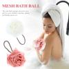 4 Pcs Rose Bath Flower Mesh Body Poufs Cleaning Sponge Exfoliating Bath Sponge Luffa Pouf Shower Ball Sponge Ball Shower Sponge Miss White Flower or Loofah view 2