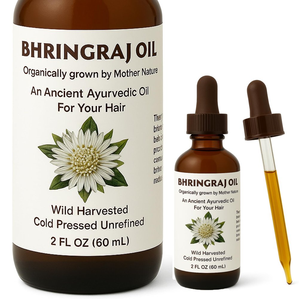 Best Nature's Bhringraj Oil  Pure Indian Eclipta Alba Oil for Hair Growth, Dandruff & Early Graying  Natural Scalp Cleanser  Hello Luminous, Shiny Hair  2 fl oz