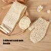 3pcs Natural Back Scrubber, Sisal Glove Exfoliating Body Scrubber for Deep Cleaning and Skin Relax view 2