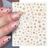12 Sheets Christmas Snowflake Nail Art Stickers,Gold Nail Supplies Snowflake Nail Decals Metallic Snowflakes Glitter Gold Silver Nail Designs for Christmas Nail Decorations Xmas Manicure Accessories view 3