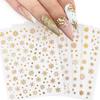 12 Sheets Christmas Snowflake Nail Art Stickers,Gold Nail Supplies Snowflake Nail Decals Metallic Snowflakes Glitter Gold Silver Nail Designs for Christmas Nail Decorations Xmas Manicure Accessories view 4