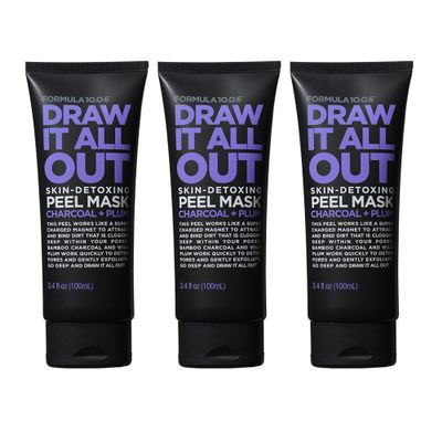 FORMULA 10.0.6 DRAW IT ALL OUT Skin Detoxing Peel Mask 3.4 fl oz (100ml) 3-pack