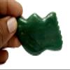 Green Jade Gua Sha Facial Massage Tool with Teeth Shape Sides and Ridges view 2