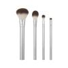 EcoTools Precious Metals Cheek & Eye Highlight Makeup Brush Kit, for Eyeshadow, Blush, & Powder Products, Eco Friendly, Cruelty Free Face Brushes, Recycled Aluminum, Chrome, 4 Piece Set view 1