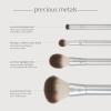EcoTools Precious Metals Cheek & Eye Highlight Makeup Brush Kit, for Eyeshadow, Blush, & Powder Products, Eco Friendly, Cruelty Free Face Brushes, Recycled Aluminum, Chrome, 4 Piece Set view 4