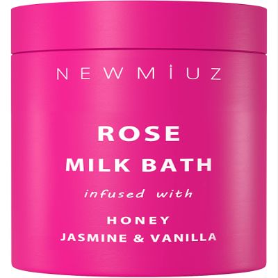 Calming Rose Coconut Milk Bath Soak Moisturize Soften Skin Honey Jasmine Vanilla Destress Luxury Spa Bath Salt Powder Stress Relief Gifts for Women