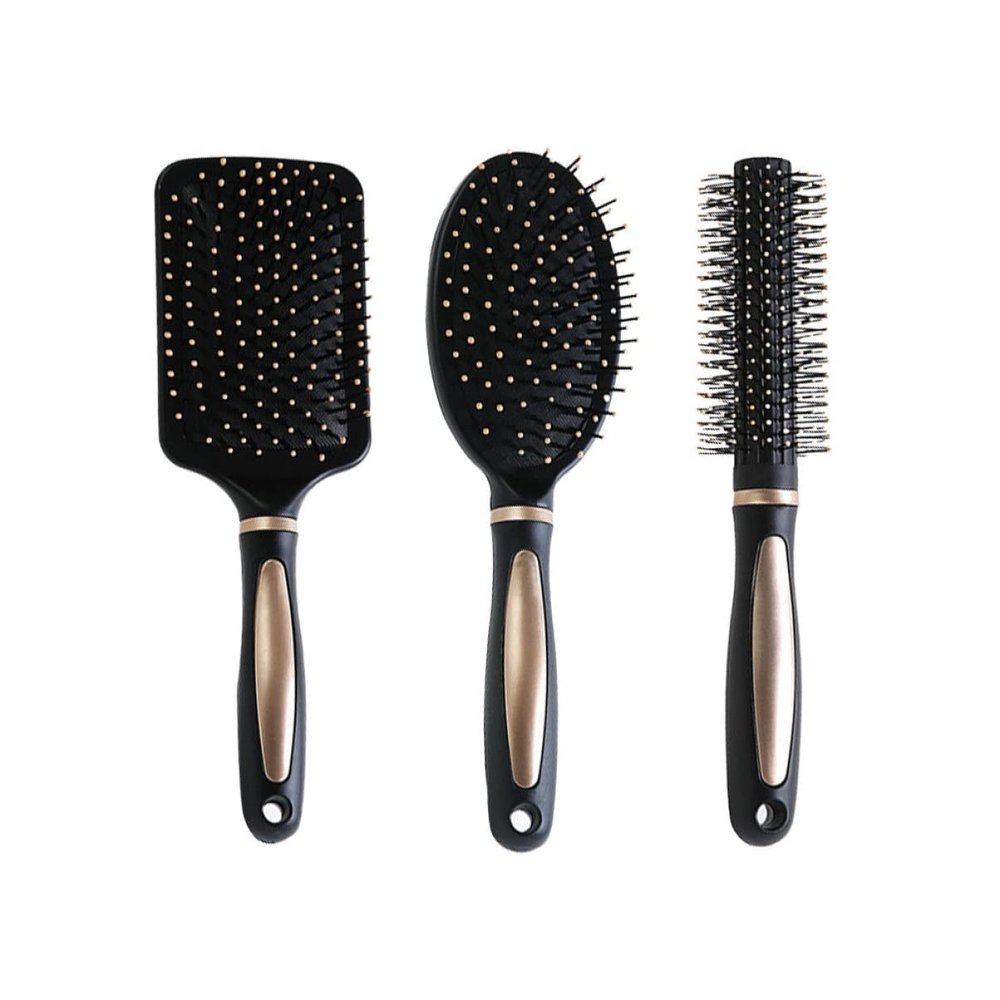 LALAFINA 3pcs Hair Massage Paddle Brush Teasing Combs for Women Scalp Comb Scalp Massager Brush Massage Comb Scalp Massager Comb Black Comb Massage Brush, Random Style