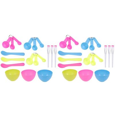 FRCOLOR 6 Sets 4pcs Facial Mask Mixing Bowl Set Brush Stick Spoon Professional Diy Facemask Kit