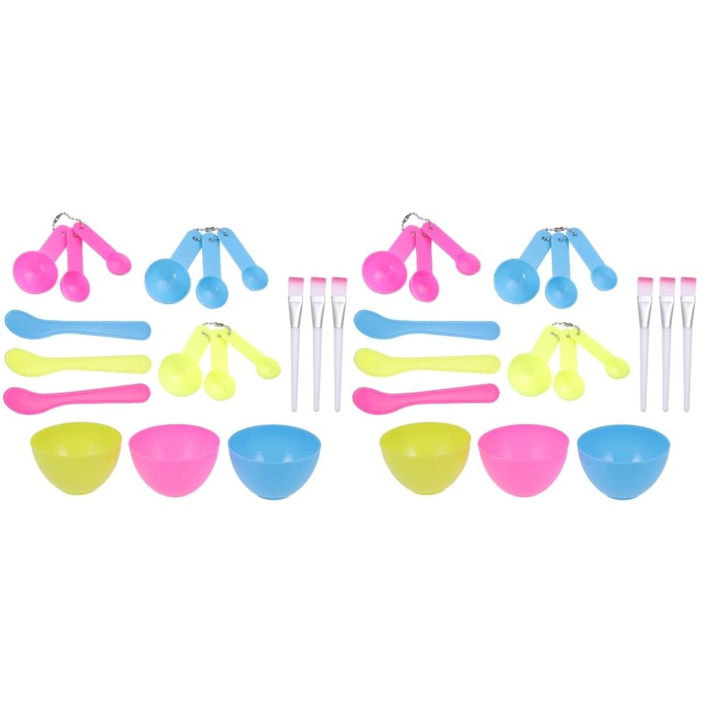 FRCOLOR 6 Sets 4pcs Facial Mask Mixing Bowl Set Brush Stick Spoon Professional Diy Facemask Kit