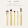 EcoTools Precious Metals Brightening Eye Kit, Precision Makeup Brushes For Eyeshadow, Brows, & Liner, Eco-friendly Makeup Brush Set, Sustainable Recycled Aluminum, Cruelty-Free, Chrome, 5 Piece Set view 3