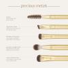 EcoTools Precious Metals Brightening Eye Kit, Precision Makeup Brushes For Eyeshadow, Brows, & Liner, Eco-friendly Makeup Brush Set, Sustainable Recycled Aluminum, Cruelty-Free, Chrome, 5 Piece Set view 4