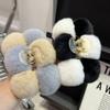 Czsycdsf 5.9" Fluffy Plush Ball Large Hair Claw Clips, Cute Soft Faux Rex Rabbit Fur Pom Pom Ball Big Hair Clips Strong Hold Jaw Clip Autumn Winter Hair Accessories for Women Girls Thick Curly Hair view 4