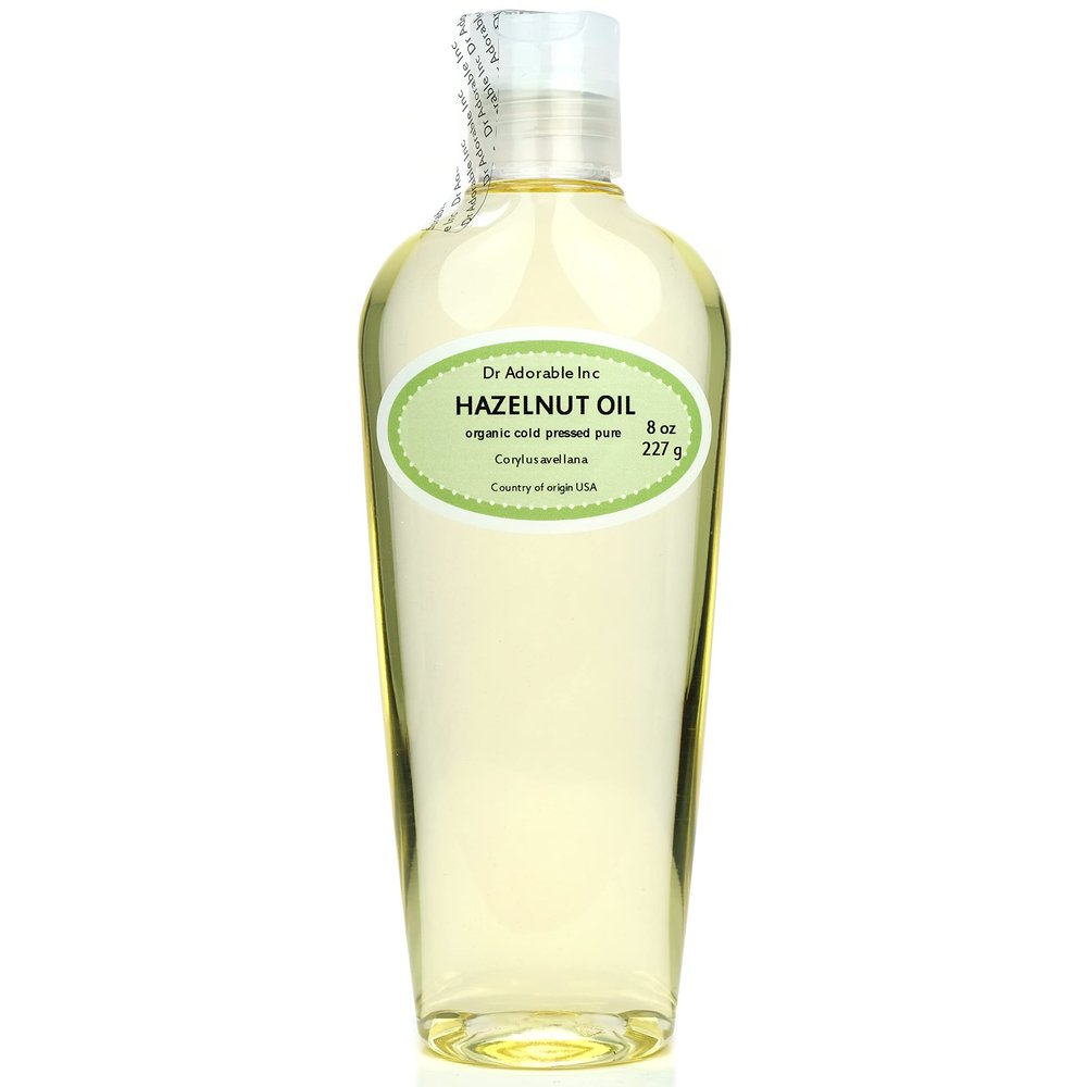 Dr Adorable - 8 oz - Hazelnut Oil - 100% Pure Natural Organic Cold Expeller Pressed