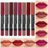 evpct 8Pcs Dark Ruby Red Plum Purple Wine Nude Beige Brown Matte Lipstick and Lip Crayon Liner Pencil Pen Set for Women labial labiales mate magicos 24 horas originales pintalabios permanente 24 horas view 1