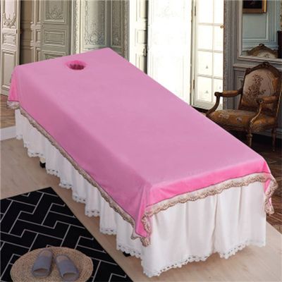 Facial Bed Cover With Face Hole Breathable Beauty Salon Spa Massage Table Cloth Reusable Beauty Bed Sheet Cover Waterproof Beauty Salon Spa Sheet Anti-slip For Massagetable And Spa-L 35x87inch(90x220c
