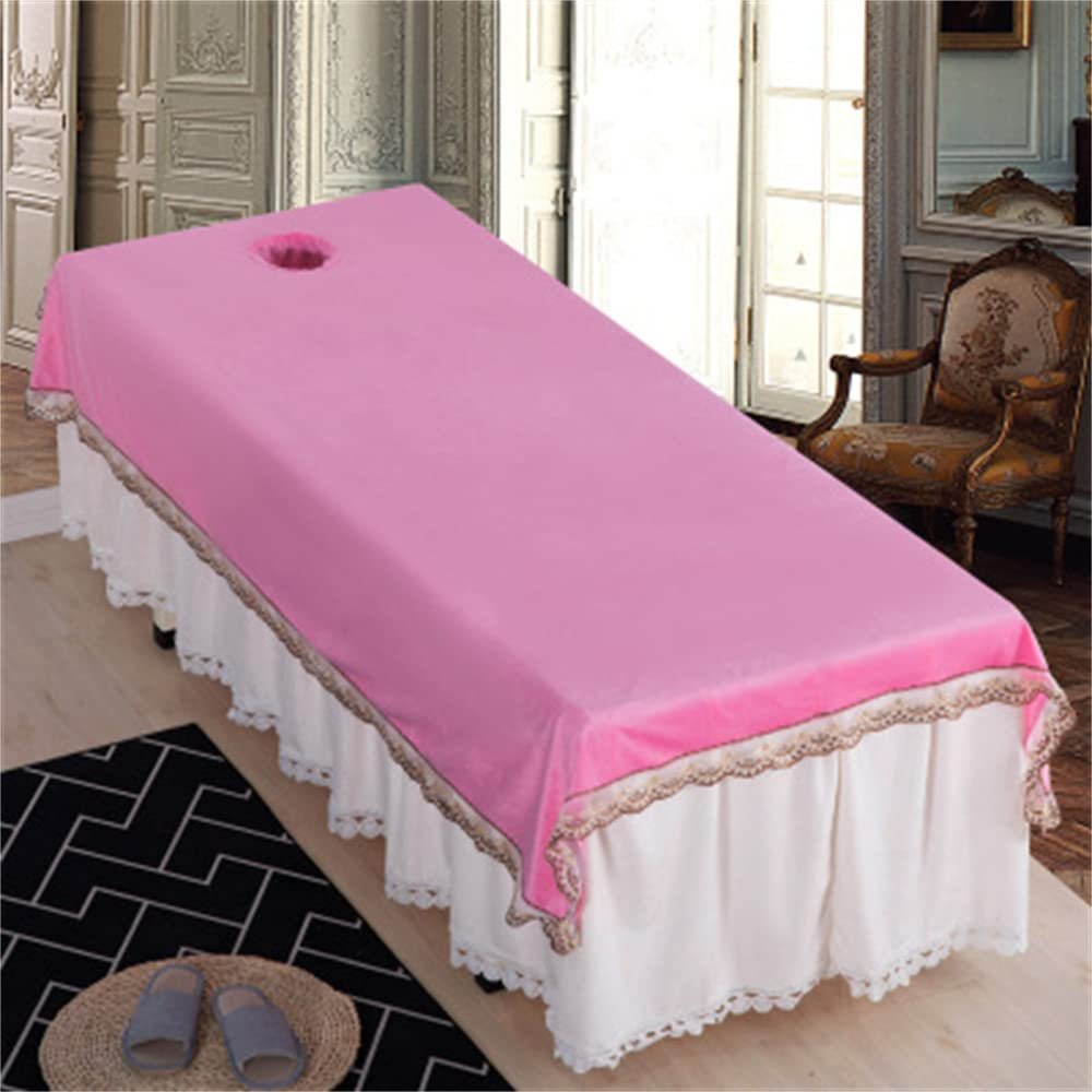 Facial Bed Cover With Face Hole Breathable Beauty Salon Spa Massage Table Cloth Reusable Beauty Bed Sheet Cover Waterproof Beauty Salon Spa Sheet Anti-slip For Massagetable And Spa-L 35x87inch(90x220c
