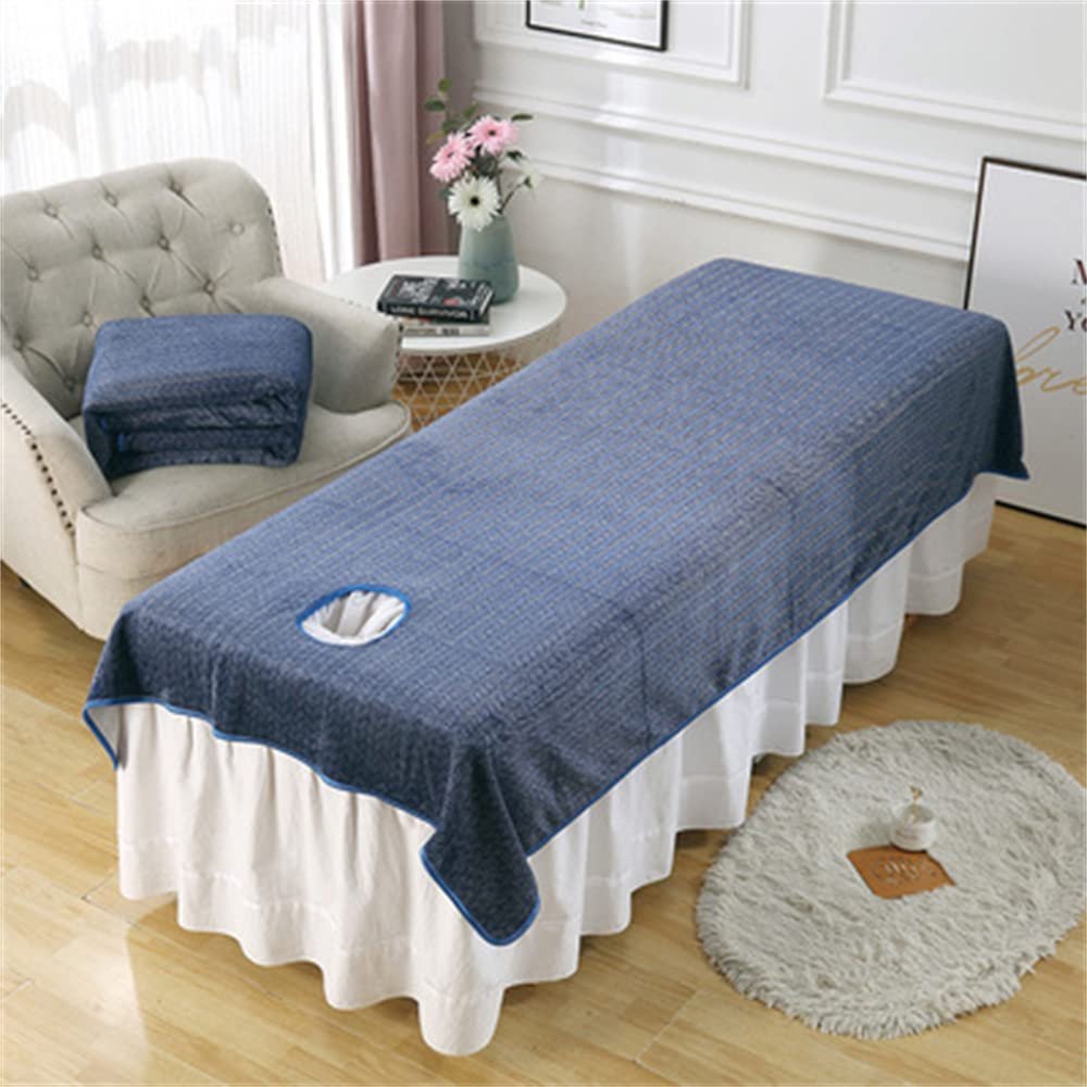 Beauty Salon Bed Sheets Washable SPA Massage Table Cover Professional Bed Sheet Cover Reusable Beauty Bed Sheet Cover Breathable Massage Couch Cover Solid Color With Breathing Hole-B 44x87inch(115x220