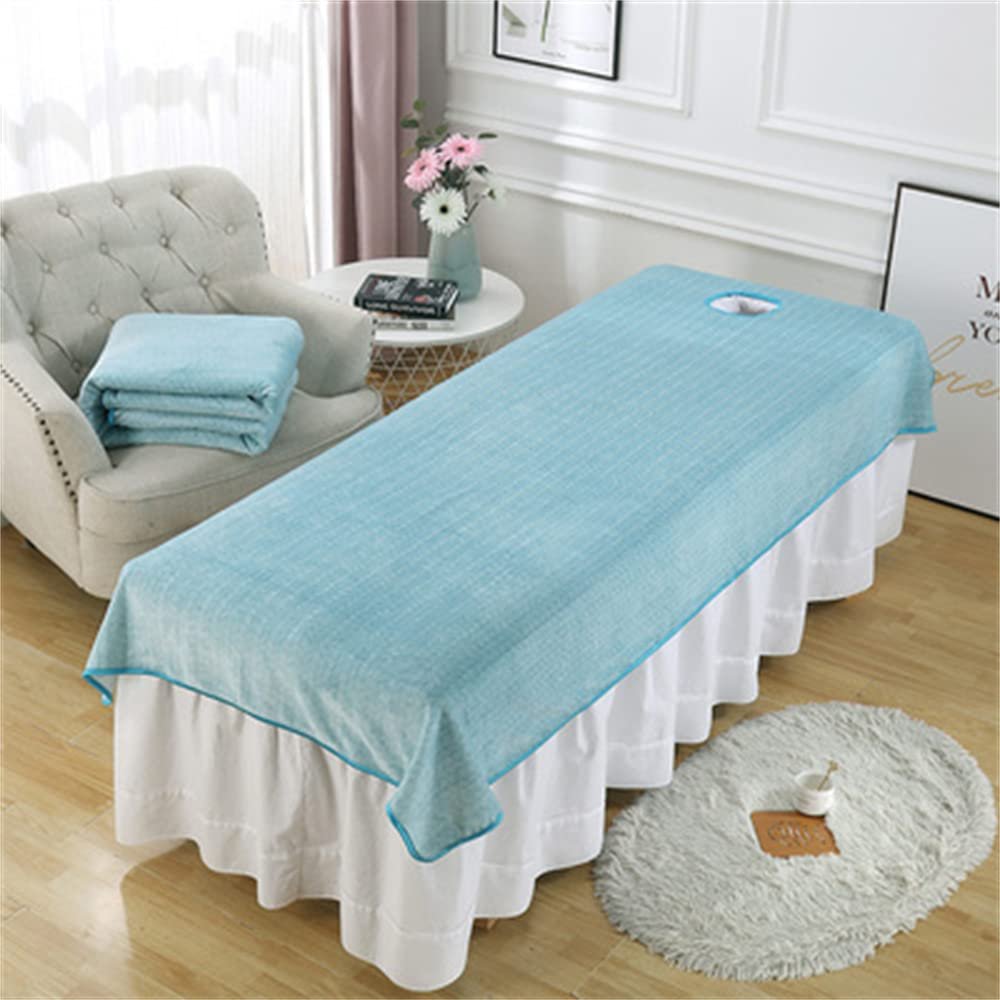 Beauty Salon Bed Sheets Washable SPA Massage Table Cover Professional Bed Sheet Cover Reusable Beauty Bed Sheet Cover Breathable Massage Couch Cover Solid Color With Breathing Hole-G 33x79inch(85x200c