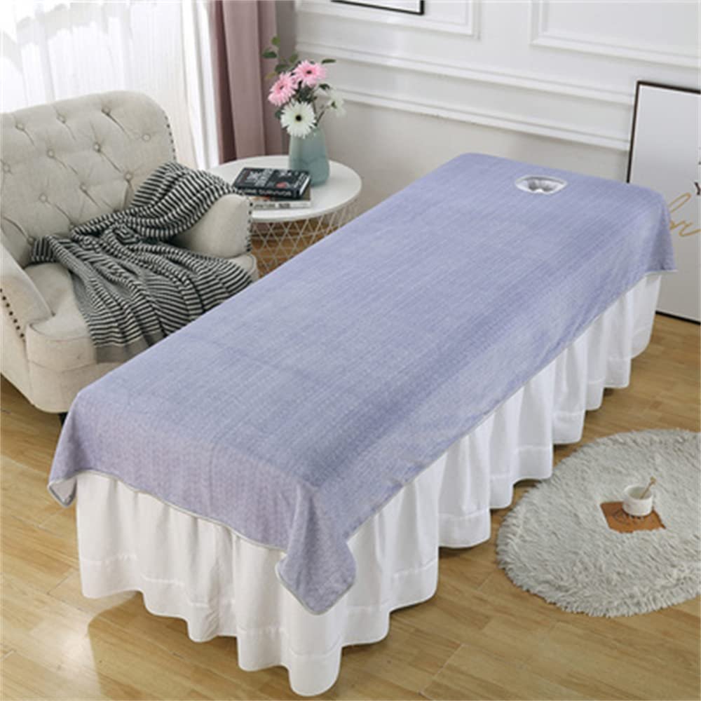 Beauty Salon Bed Sheets Washable SPA Massage Table Cover Professional Bed Sheet Cover Reusable Beauty Bed Sheet Cover Breathable Massage Couch Cover Solid Color With Breathing Hole-I 44x87inch(115x220