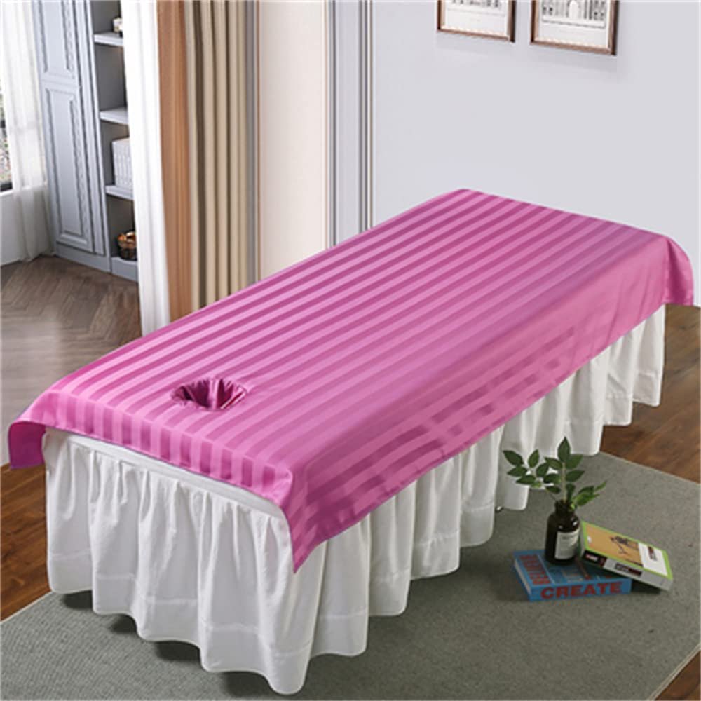 Facial Bed Cover With Face Hole Breathable Sheets For Beauty Salons Oil-resistant Bed Sheet Cover Fully Wrap Around Sides Beauty Salon Bed Sheets Elastic For Massage Tables And Spa-D 44x79inch(115x200