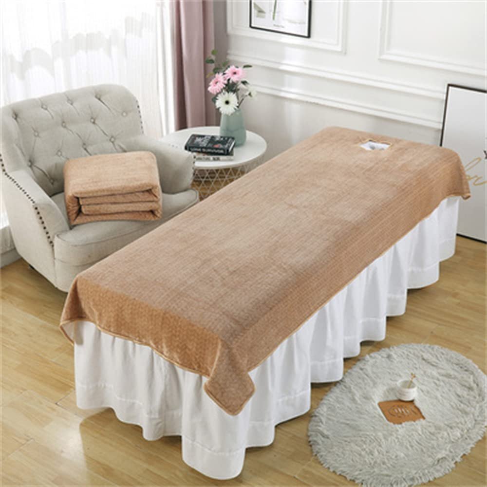 Beauty Salon Bed Sheets Washable SPA Massage Table Cover Professional Bed Sheet Cover Reusable Beauty Bed Sheet Cover Breathable Massage Couch Cover Solid Color With Breathing Hole-E 44x87inch(115x220