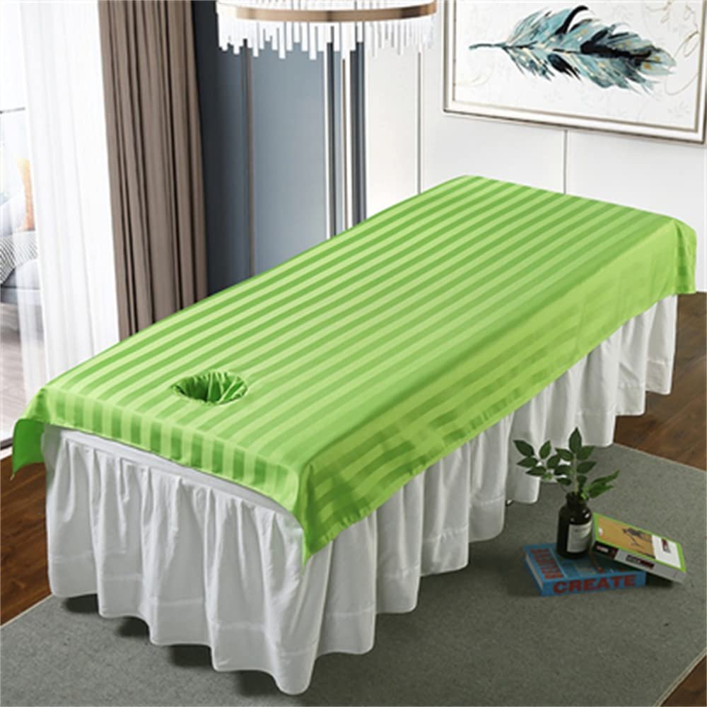 Facial Bed Cover With Face Hole Breathable Sheets For Beauty Salons Oil-resistant Bed Sheet Cover Fully Wrap Around Sides Beauty Salon Bed Sheets Elastic For Massage Tables And Spa-F 39x75inch(100x190