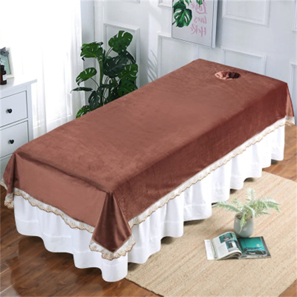 Beauty Salon Massage SPA Center Bed Sheets Solid Color Salon Bed Sheet Cover Washable Protective Massage Table Bed Cover Anti-slip SPA Salon Table Cover Soft For Beauty Salon Spa-A 47x87inch(120x220cm
