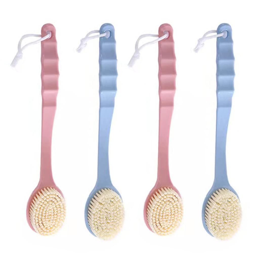 Magik 2-4Pc Long Handle Bath Brush Back Scrub Scrubber Shower Body Skin Exfoliating (4 Pack)