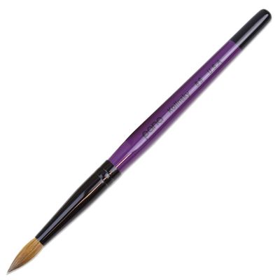 PANA Pure Kolinsky Hair Acrylic Nail Brush - Round Shape Black Ferrule with Purple Wood Handle (Size 8) - for Acrylic Nail Application, Nail Extension Manicure Pedicure Salon Beginner and Professional