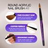 PANA Pure Kolinsky Hair Acrylic Nail Brush - Round Shape Black Ferrule with Purple Wood Handle (Size 8) - for Acrylic Nail Application, Nail Extension Manicure Pedicure Salon Beginner and Professional view 2