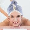 minkissy Hair Drying Towel Wrap Fast Drying Fleece Hair Hat Ultra Absorbent Lightweight Wrap for Reducing Frizz and Breakage Button Design for view 4