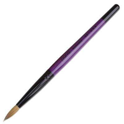 PANA Pure Kolinsky Hair Acrylic Nail Brush - Round Shape Black Ferrule with Purple Wood Handle (Size 6)
