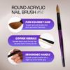 PANA Pure Kolinsky Hair Acrylic Nail Brush - Round Shape Black Ferrule with Purple Wood Handle (Size 14) - for Acrylic Nail Application, Nail Extension, Manicure Pedicure Salon Beginner & Professional view 2