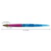 PANA USA Acrylic Nail Brush Pure Kolinsky Hair Acrylic White Swirl Blue Handle with Pink Ferrule Round Shaped - Size 18 view 2