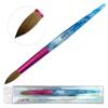 PANA Pure Kolinsky Hair Acrylic Nail Brush - Round Shape Pink Ferrule with White Swirl Blue Handle (Size 16) view 3