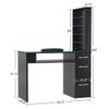 BarberPub Manicure Table with Drawers, Storage Shelves Spa Beauty Salon Station Nail Desk 2673 (Black) view 3