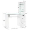 BarberPub Manicure Table with Drawers, Storage Shelves Spa Beauty Salon Station Nail Desk 2673, 45*60*19 inch (White) view 3