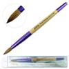 PANA Pure Kolinsky Hair Acrylic Nail Brush - Round Shape Purple Ferrule with Beige Wood Handle (Size 10) view 3