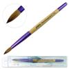 PANA Pure Kolinsky Hair Acrylic Nail Brush - Round Shape Purple Ferrule with Beige Wood Handle (Size 8) view 3