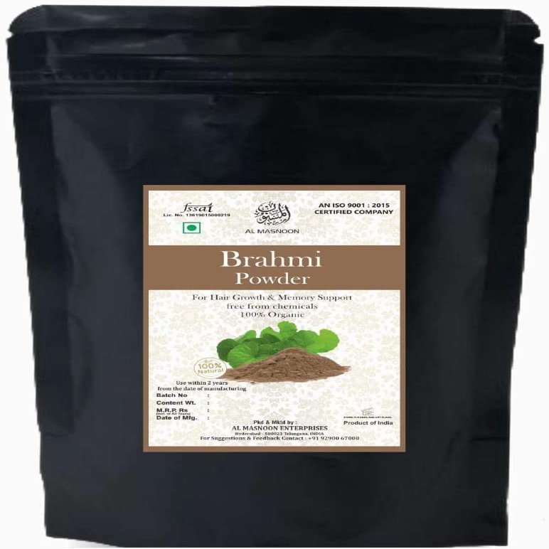 BETT AL MASNOON Brahmi Powder 100% Organic & Chemical Free for Healthy Healthy Hair & Memory Support (100gm)