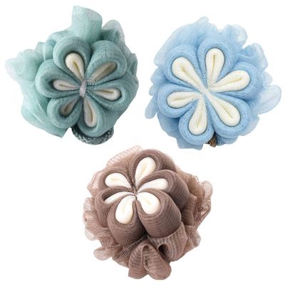 Beavorty 3pcs Portable Shower Loofah Soft Exfoliating Bath Scrubbers for Comfortable Skin Cleaning for Boys and Girls Adults Multi Bathing Accessories