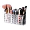 Koomuao Acrylic Makeup Brush Holder Organizer,Crystal Makeup Brush with 3 Slots Holders for Lipsticks, Hair Accessories, Beauty Tool in Vanity, Bathroom, Dresser view 1