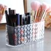Koomuao Acrylic Makeup Brush Holder Organizer,Crystal Makeup Brush with 3 Slots Holders for Lipsticks, Hair Accessories, Beauty Tool in Vanity, Bathroom, Dresser view 3