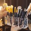Koomuao Acrylic Makeup Brush Holder Organizer,Crystal Makeup Brush with 3 Slots Holders for Lipsticks, Hair Accessories, Beauty Tool in Vanity, Bathroom, Dresser view 4