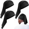 3 Pieces Satin Lined Dread Loc Cap Long Braid Cap Elastic Dreadlock Tube Sock for Full Cover Hair Stocking Night Sleep Bonnet (Black) view 1